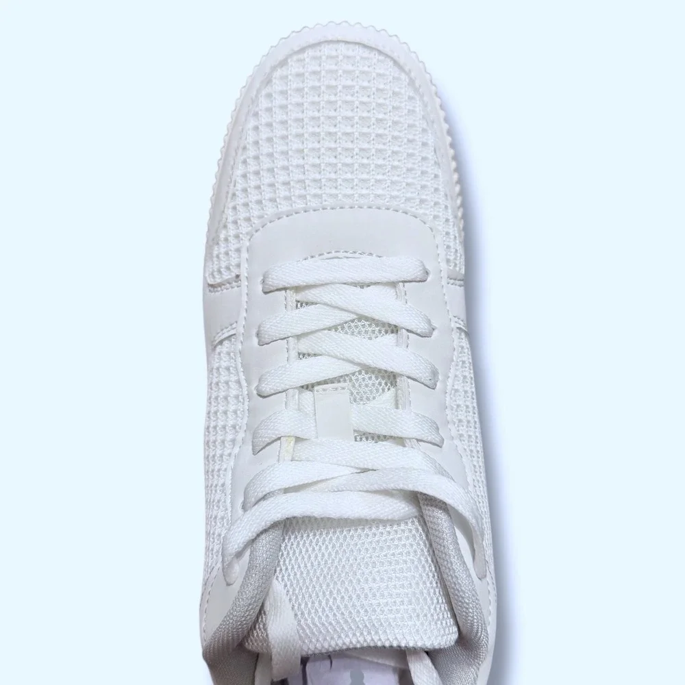 NIB Kyedoo Women Platform Walking Shoes White Mesh Sneaker Lace Up Sz 8